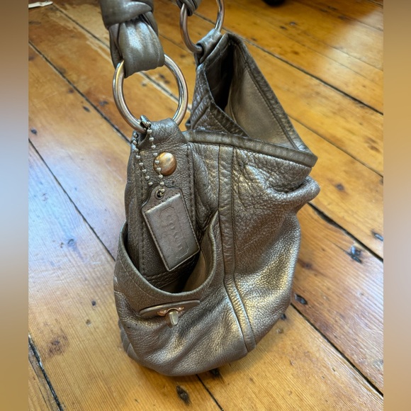 Coach SoHo Metallic Leather Hobo Bag- Gold‎ Bronze - Picture 5 of 6